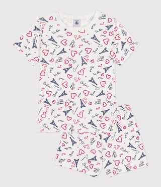 Children's Short Paris Print Cotton Pyjamas