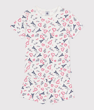 Children's Short Paris Print Cotton Pyjamas