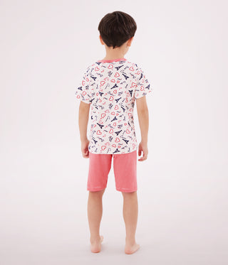 Children's Long-Length Paris Print Cotton Short Pyjamas
