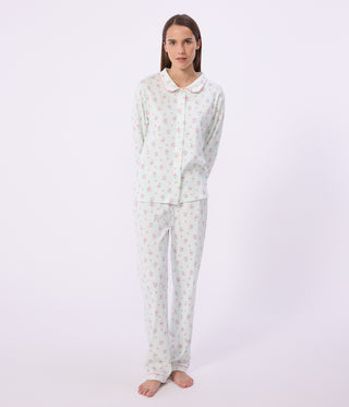 Women's Buttoned Printed Cotton Pyjamas