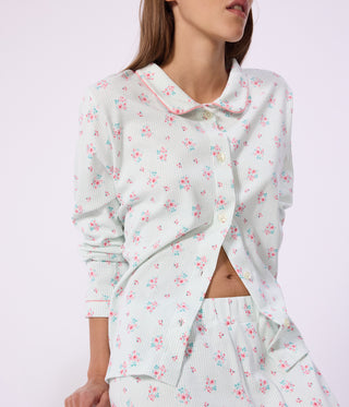 Women's Buttoned Printed Cotton Pyjamas