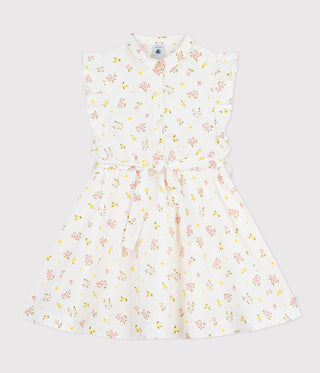 Girls' Sleeveless Floral Print Cotton Dress