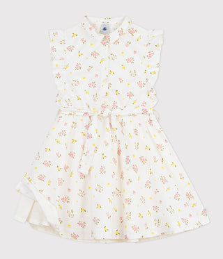 Girls' Sleeveless Floral Print Cotton Dress