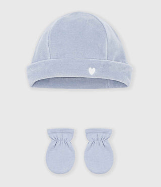 Babies' Plain Beanie and Mittens Set