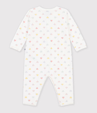Babies' Footless Heart-Print Velour Pyjama Suit