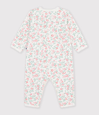Babies' Footless Fleece Pyjama Suit with a Floral Print