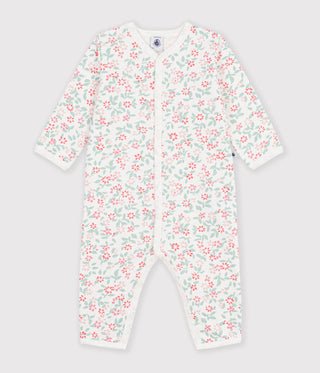 Babies' Footless Fleece Pyjama Suit with a Floral Print