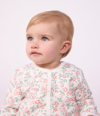 Babies' Footless Fleece Pyjama Suit with a Floral Print