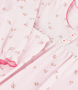 Girls' Cotton Pyjamas with Floral Ruffles