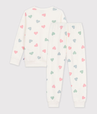 Girls' Cotton Terry Pyjamas with Hearts