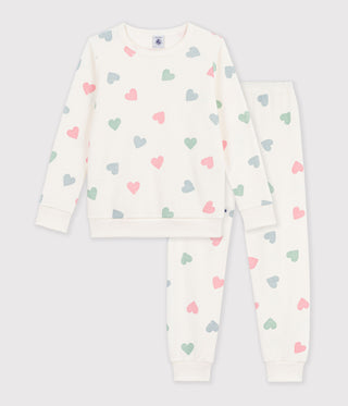 Girls' Cotton Terry Pyjamas with Hearts