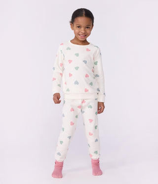 Girls' Cotton Terry Pyjamas with Hearts