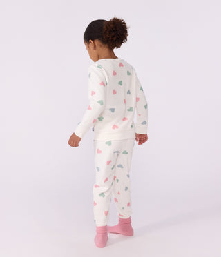 Girls' Cotton Terry Pyjamas with Hearts