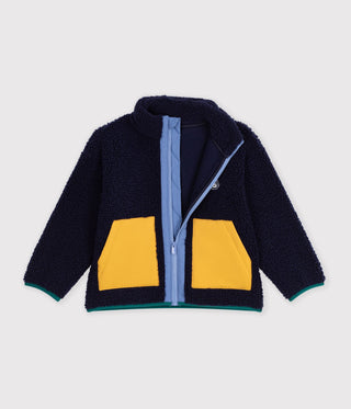 Children's Jacket in Plain Colourblock Sherpa