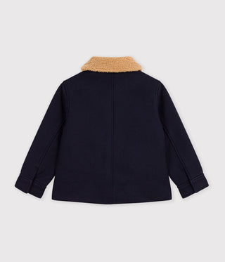 Children's Pea Coat-Style Jacket in Plain Woollen Broadcloth