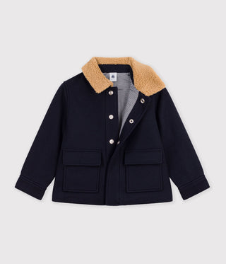 Children's Pea Coat-Style Jacket in Plain Woollen Broadcloth