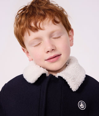 Children's Pea Coat-Style Jacket in Plain Woollen Broadcloth