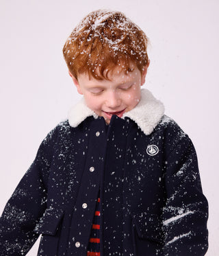 Children's Pea Coat-Style Jacket in Plain Woollen Broadcloth