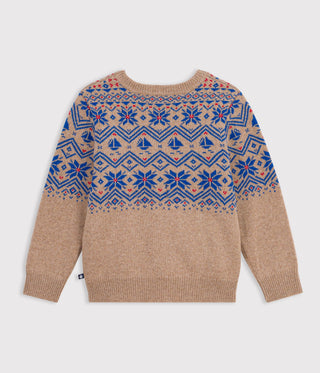 Children's Wool and Cotton Jacquard Jumper