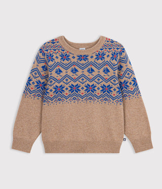 Children's Wool and Cotton Jacquard Jumper