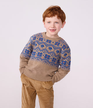 Children's Wool and Cotton Jacquard Jumper