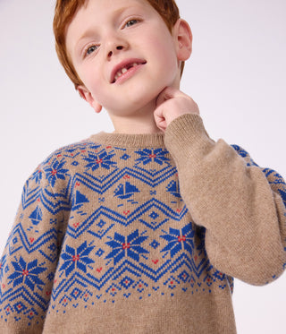 Children's Wool and Cotton Jacquard Jumper