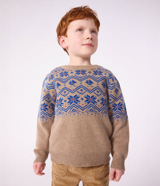 Children's Wool and Cotton Jacquard Jumper
