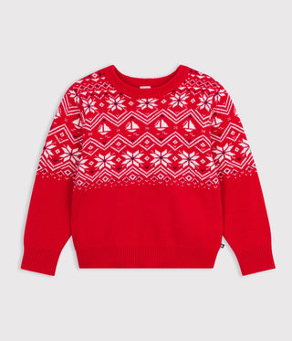 Children's Wool and Cotton Jacquard Jumper