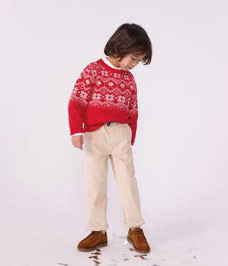 Children's Wool and Cotton Jacquard Jumper