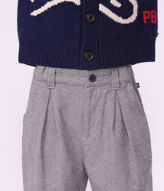 Children's Pleated Cotton Flannel Trousers