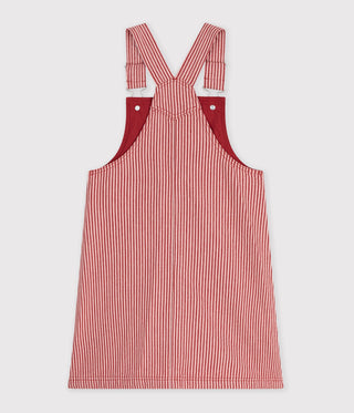 Girls' Stripy Cotton Pinafore Dress