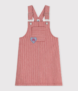 Girls' Stripy Cotton Pinafore Dress