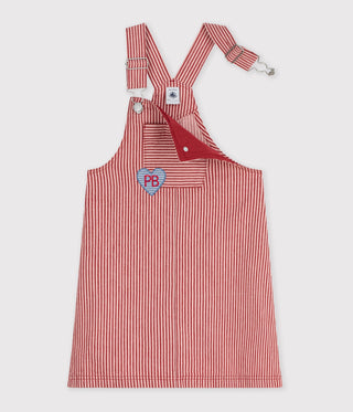 Girls' Stripy Cotton Pinafore Dress