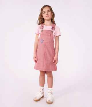 Girls' Stripy Cotton Pinafore Dress
