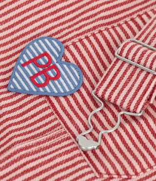 Girls' Stripy Cotton Pinafore Dress