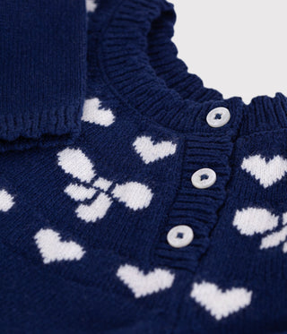 Babies' Wool and Cotton Jumper with Bow Motifs