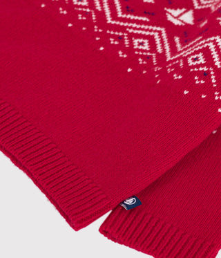 Babies' Jumper in Wool and Cotton with a Jacquard Pattern