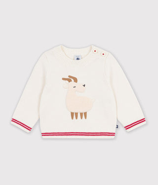 Babies' Jumper in a Wool and Cotton Knit with an Animal Design