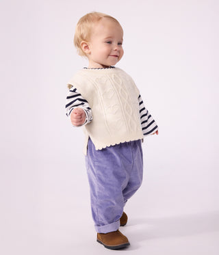 Babies' Sleeveless Wool and Cotton Knit Jumper