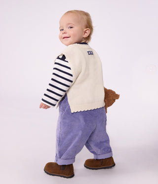 Babies' Sleeveless Wool and Cotton Knit Jumper