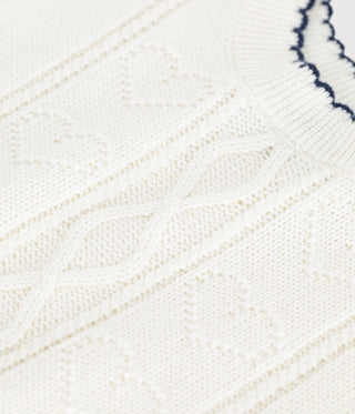Babies' Sleeveless Wool and Cotton Knit Jumper