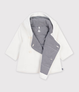 Babies' Padded Knitted Jacket with a Pinstripe Lining