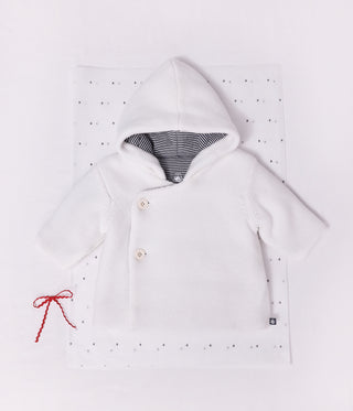 Babies' Padded Knitted Jacket with a Pinstripe Lining