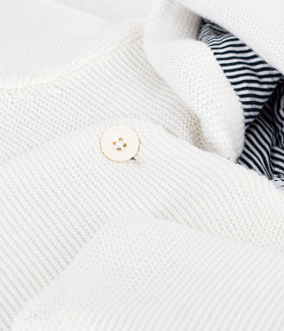Babies' Padded Knitted Jacket with a Pinstripe Lining