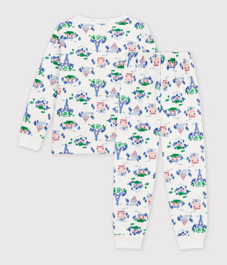 Children's Long-Sleeved Paris-Print Fleece Pyjamas