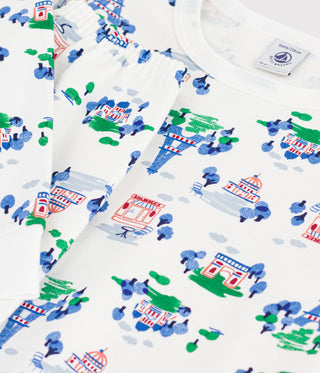 Children's Long-Sleeved Paris-Print Fleece Pyjamas