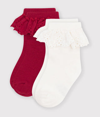 Babies' Frilly Cotton Socks - 2-Pack