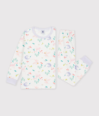 Children's Long-Sleeved Pyjamas in Fleece with a Dragon Print