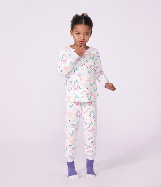 Children's Long-Sleeved Pyjamas in Fleece with a Dragon Print