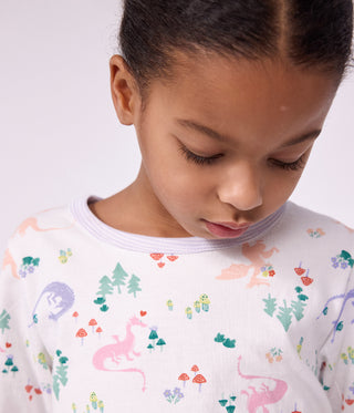 Children's Long-Sleeved Pyjamas in Fleece with a Dragon Print